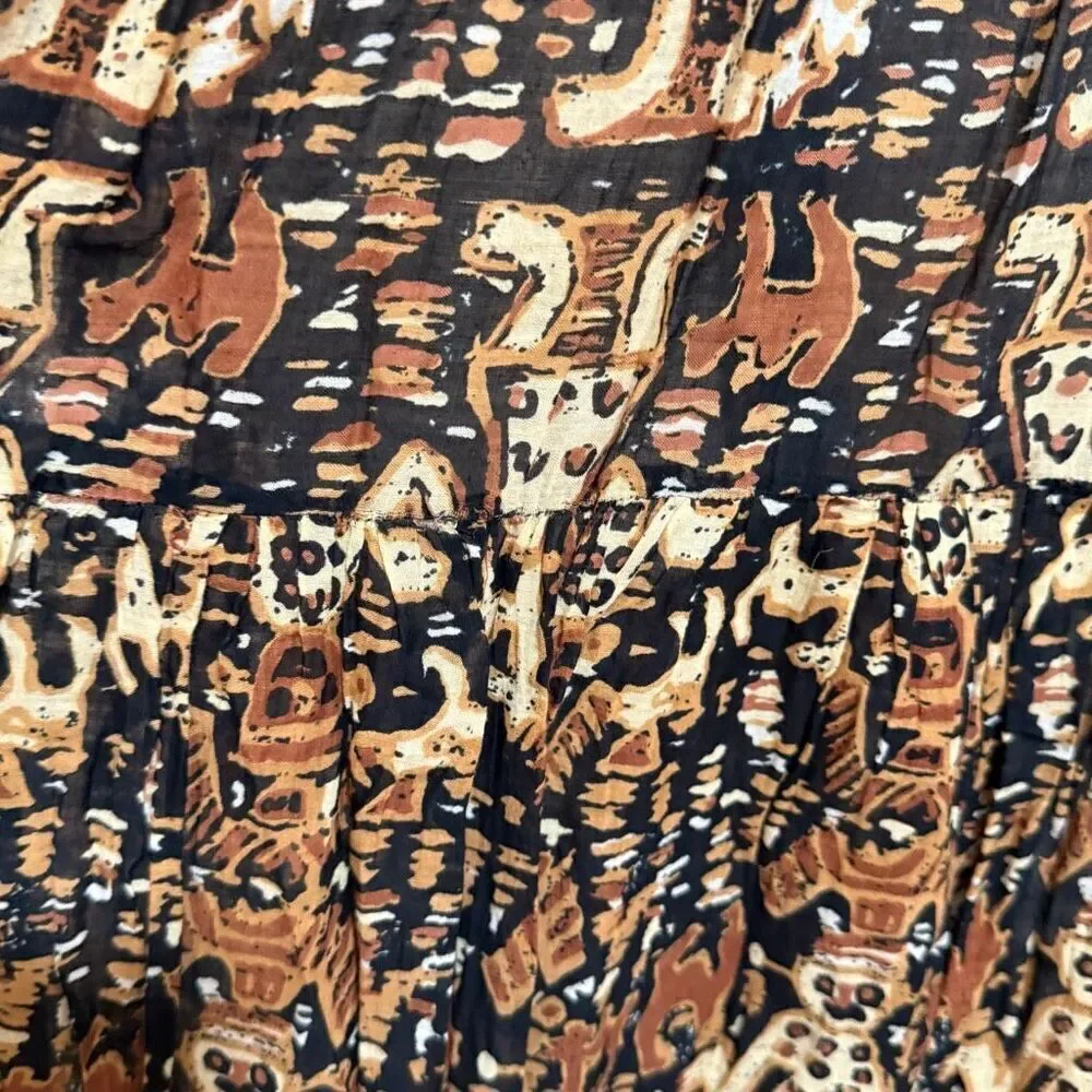 Access Boho Peasant Prairie Skirt Patterned Tiered Man Human Small Medium